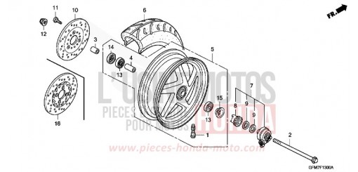 FRONT WHEEL NHX110WH8 de 2008